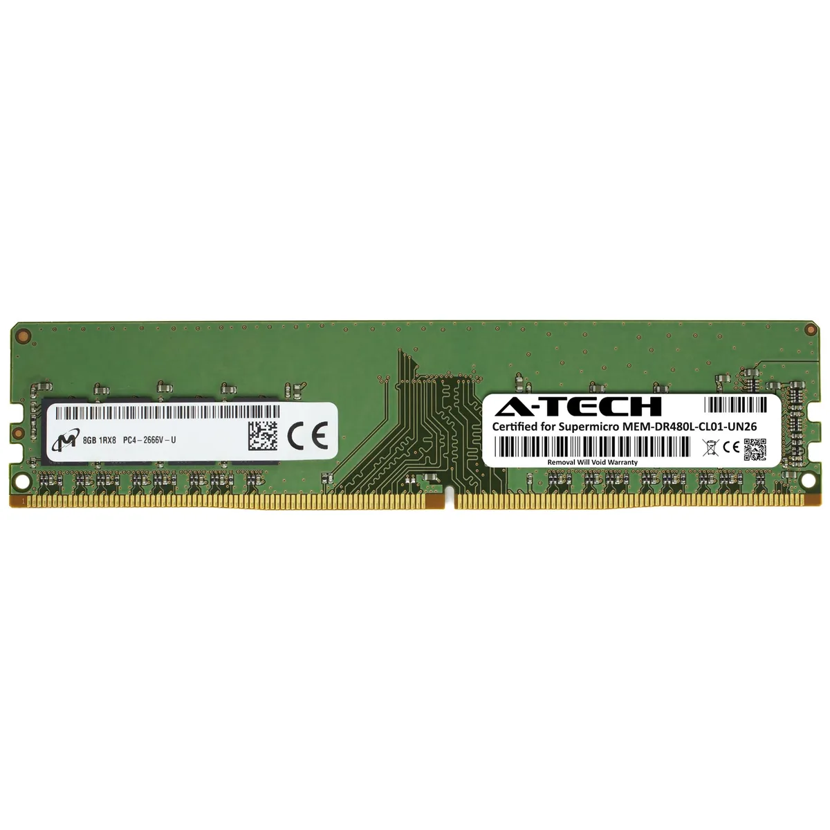 A-Tech A-Tech Supermicro Certified 8GB DDR4 2666MHz CL19 1.20V Non-ECC DIMM 288-Pin Desktop RAM — product photo