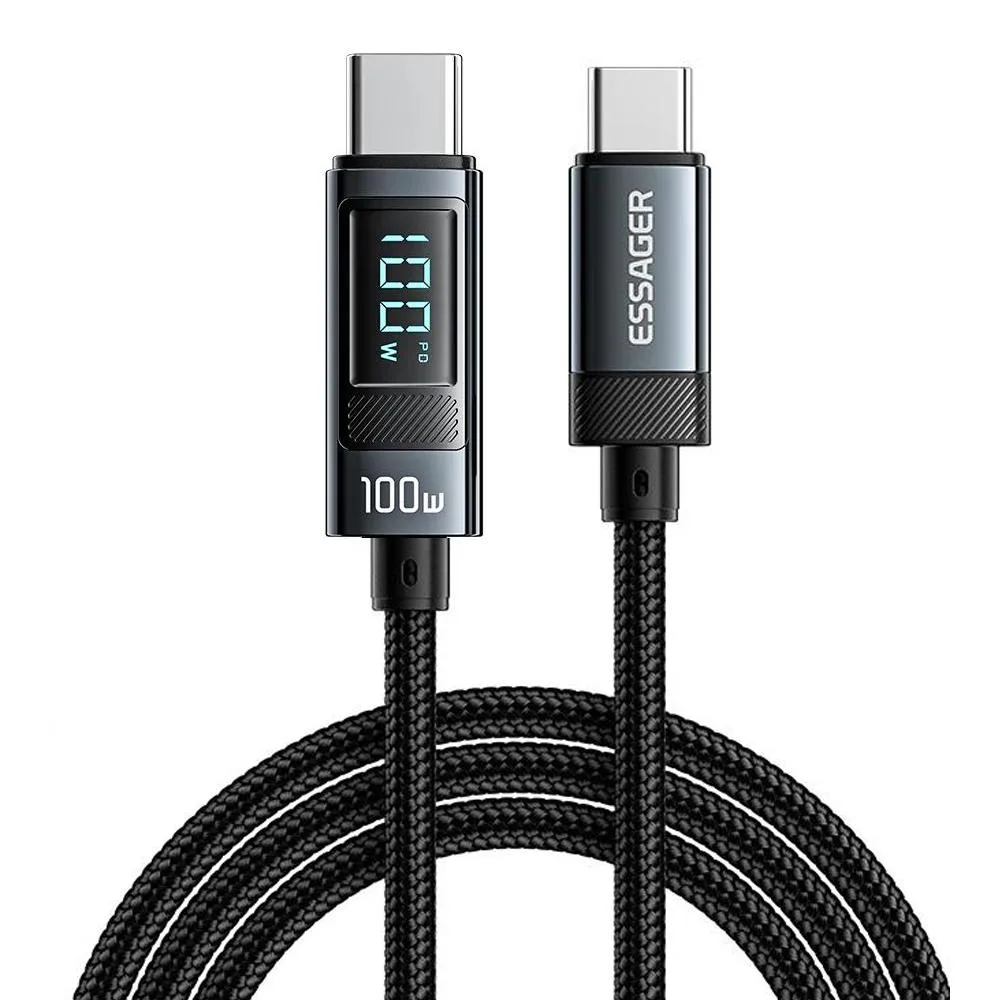 LUOM LUOM Essager HC100W USB-C Cable 100W 3.3ft Black — product photo