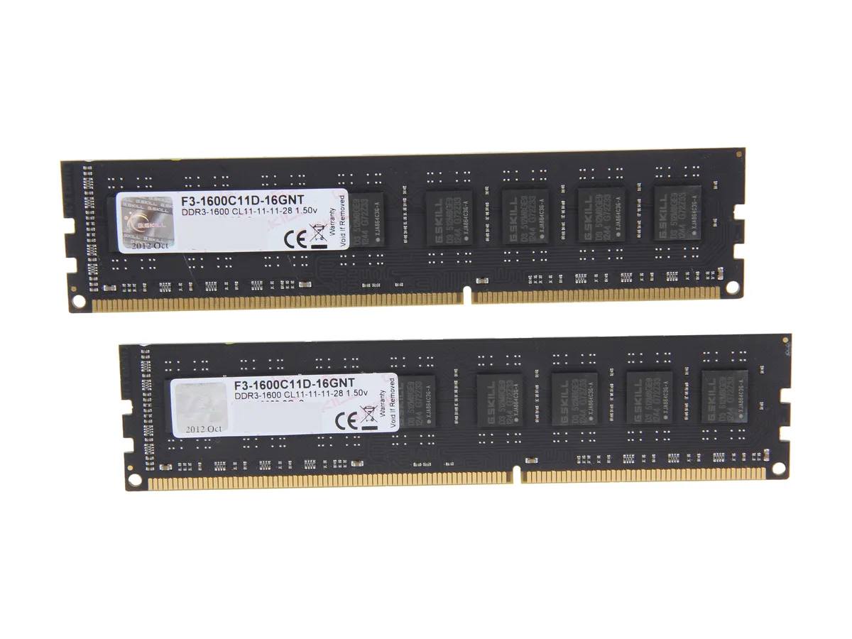 G.SKILL G.SKILL Value F3-1600C11D-16GNT 16GB (2 x 8GB) DDR3 1600 CL11 desktop RAM — product photo