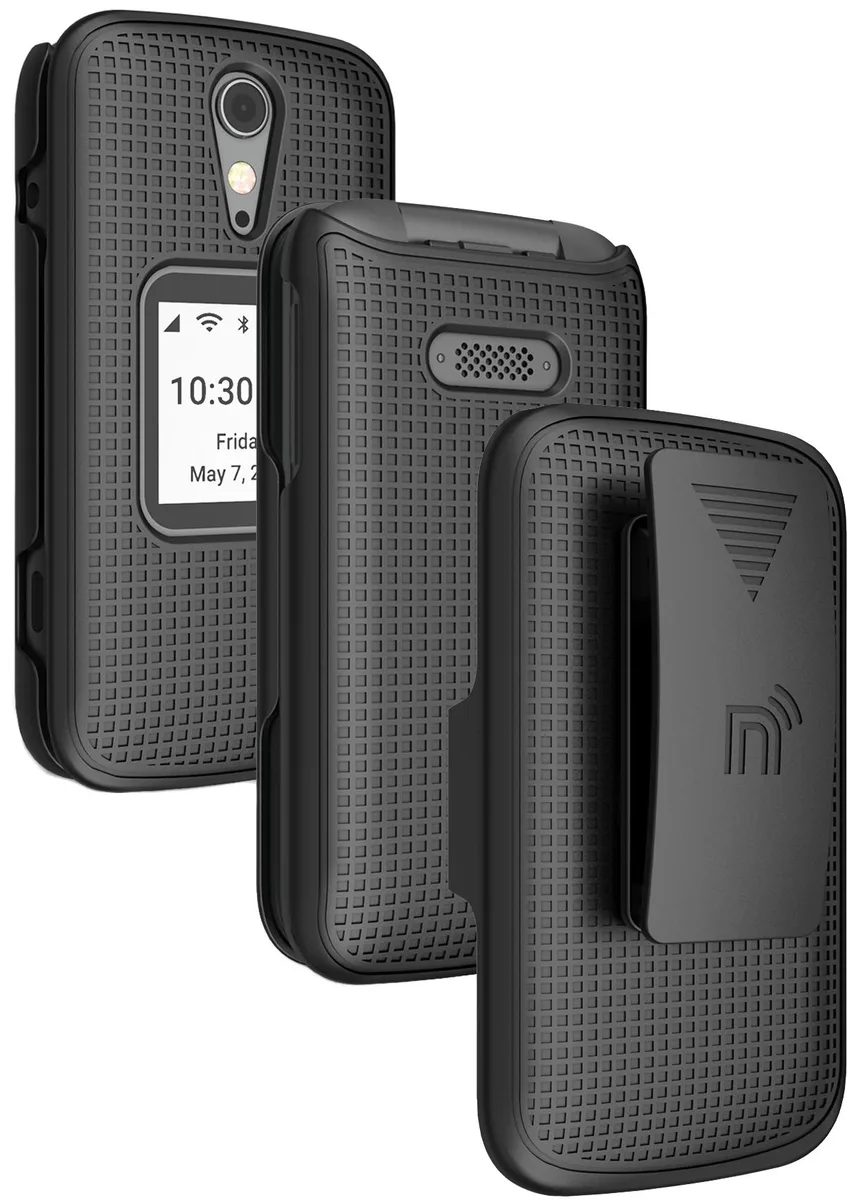 Nakedcellphone Nakedcellphone Grid Case + Belt Clip Holster Combo Black 13-Position Clip — product photo