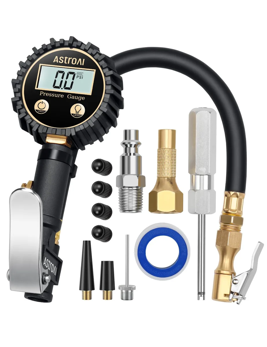 KEHIPI KEHIPI Digital Tire Pressure Gauge with Inflator 3-250 PSI White — product photo