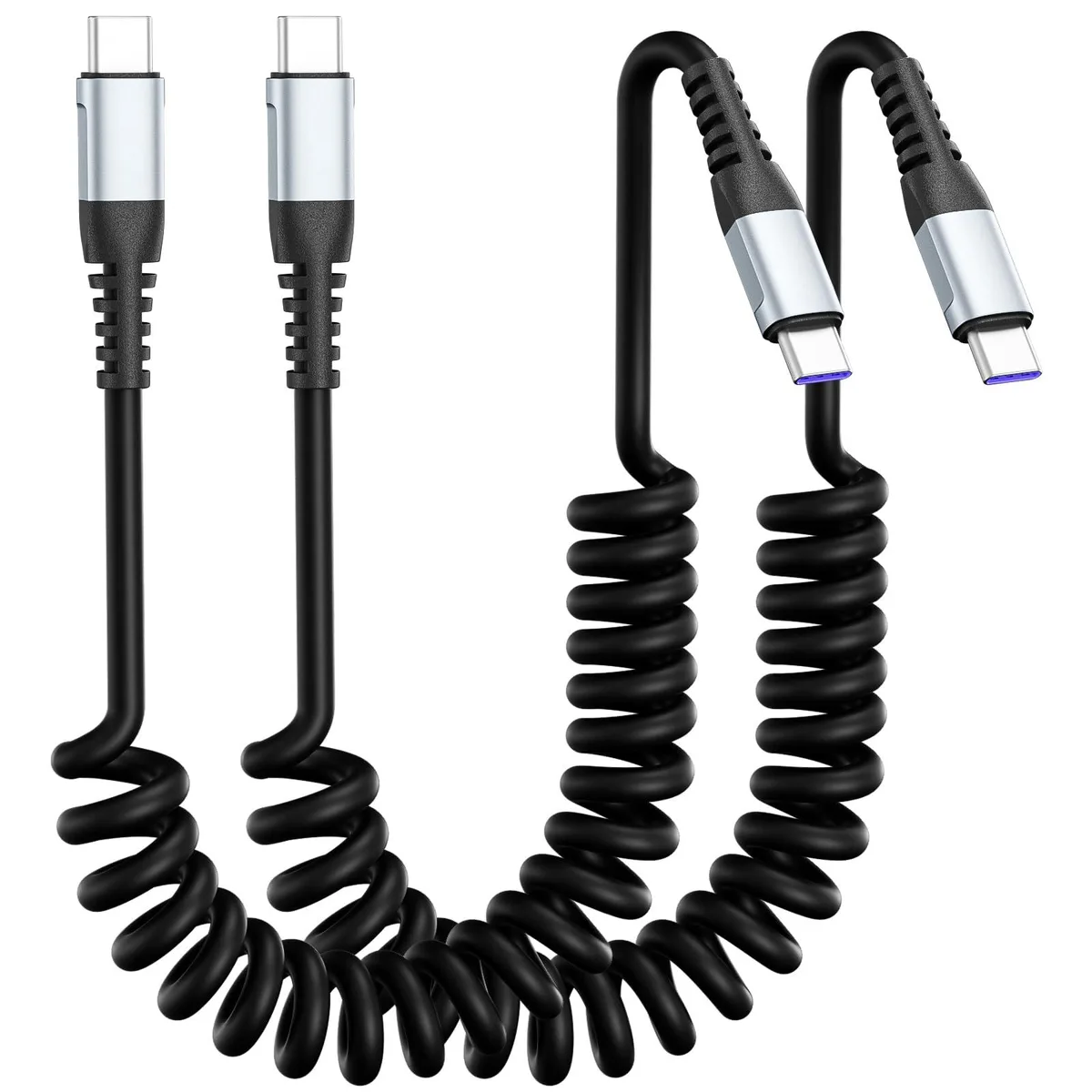  Belkin 24-TH-CTC-3FT-Black USB-C to USB-C Coiled Cable 3 ft 40W Orange 2-Pack — product photo