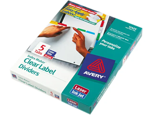 Avery Avery 11423 Index Maker Dividers 5-Tab 25 Sets card filing — product photo