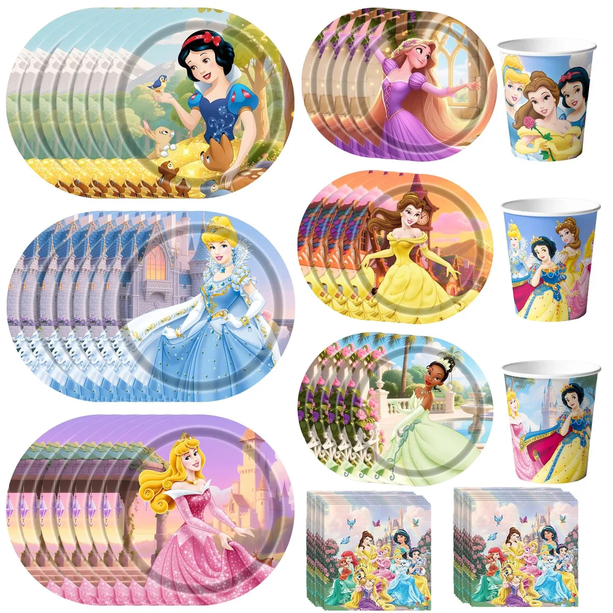InBoxxarty InBoxxarty 120 Pcs Princess Birthday Tableware Set Multicolor — product photo