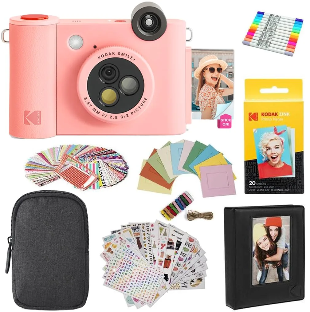 Kodak Kodak Smile+ 2-in-1 Instant Camera &amp; Printer Bundle Pink — product photo