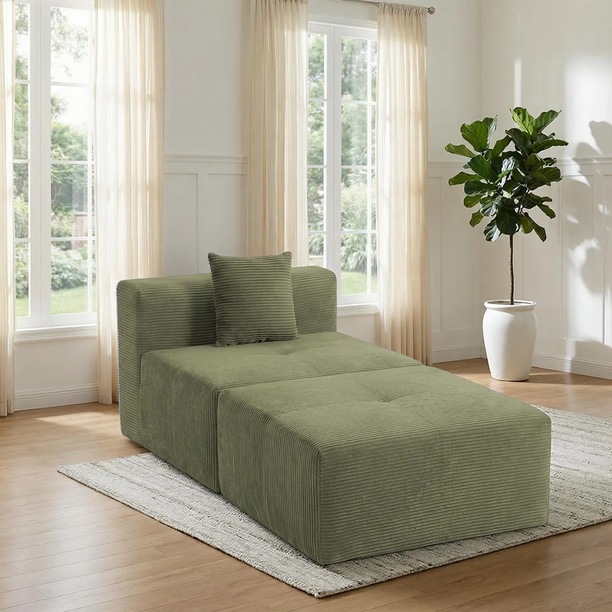 VANBOW VANBOW Cloud Sectional Sofa 1 Seat Green Memory Foam 72H — product photo
