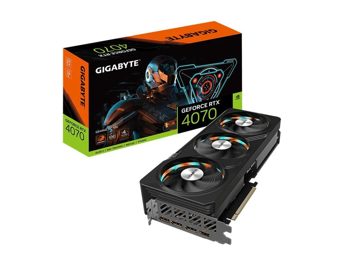 GIGABYTE GIGABYTE Gaming GeForce RTX 4070 12GB GDDR6X OC graphics card — product photo