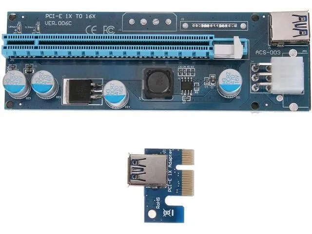 LORDWORLD LORDWORLD 006C PCI-E 1X to 16X Extender Riser Card 6Pin Power Adapter with LED Indicator — product photo