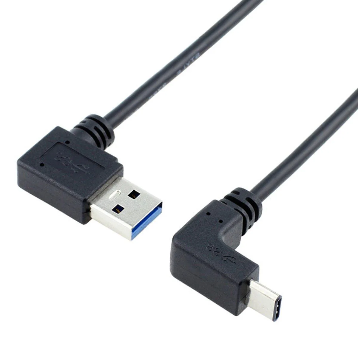 Fervit Fervit USB 3.1 USB-C Up Down Angled to 90 Degree Left Angled A Male Data Cable 100cm — product photo