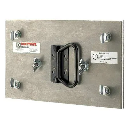 Rectangular uncoated access door 14 by 10 inches with two thumbscrew latches