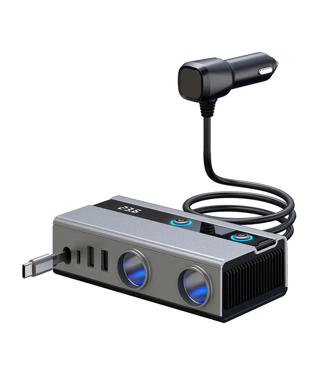  Cable Matters GC11 Retractable Cigarette Lighter Splitter PD 65W 2 Sockets 12V/24V LED Display — product photo