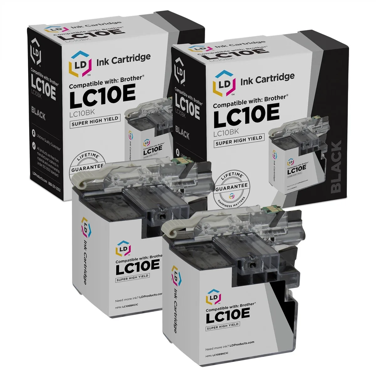 LD Products LD Products Compatible Ink Cartridge for Brother LC10EBK Super High Yield Black 2-Pack 2400 Pages — product photo