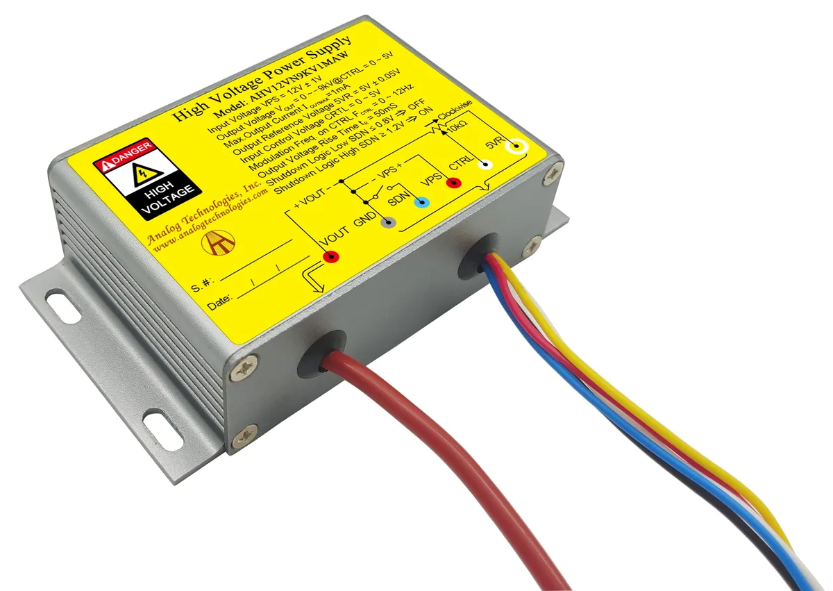 Analog Technologies Analog Technologies High Voltage Power Supply 0 to 9kV 1mA 12V Input AHV12VN9KV1MAW — product photo