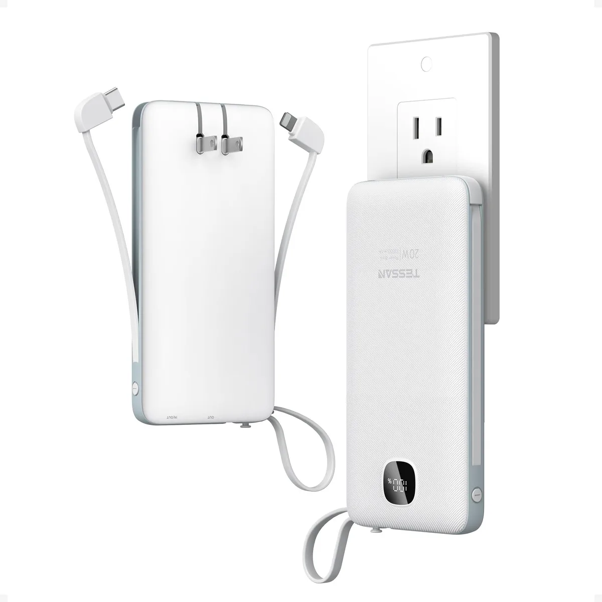 No Sew No Sew TESSAN TW1006-B 10000mAh power bank White — product photo