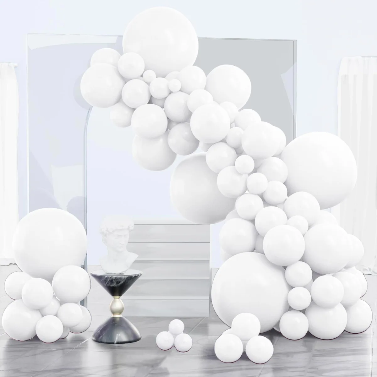  PartyWoo White Balloon Arch Kit 140 pcs 18 12 10 5 Inch White-Y13 — product photo