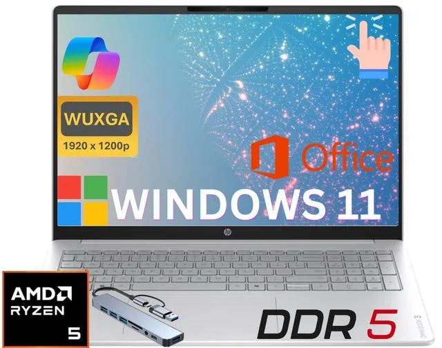 HP HP OmniBook 3 16" FHD+ Touch AMD Ryzen 5 40 8GB DDR5 1TB NVMe — product photo