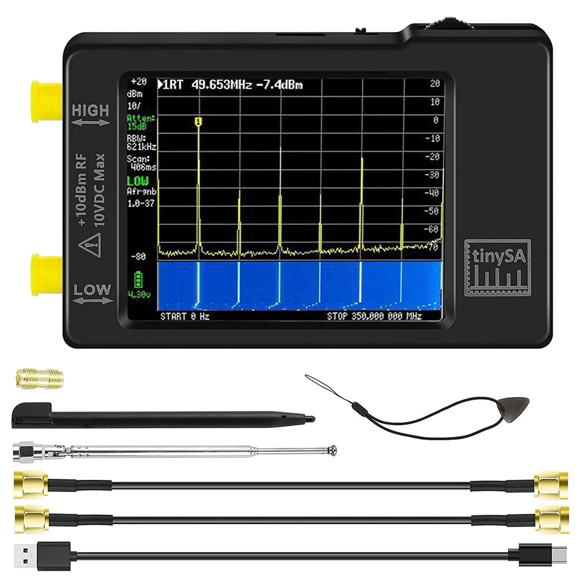 WUQ WUQ TinySA V0.3.1 Spectrum Analyzer 100kHz-960MHz 2.8" Touchscreen — product photo