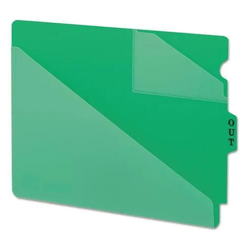 Smead Smead SMD61962 End Tab Poly Out Guides Two-Pocket 8.5 x 11 Green 50/Box — product photo