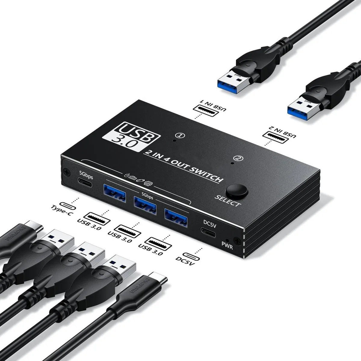 IHDAPP IHDAPP USB 3.0 KVM Switch 2 Port 4 Device 4.09 x 2.5 in — product photo