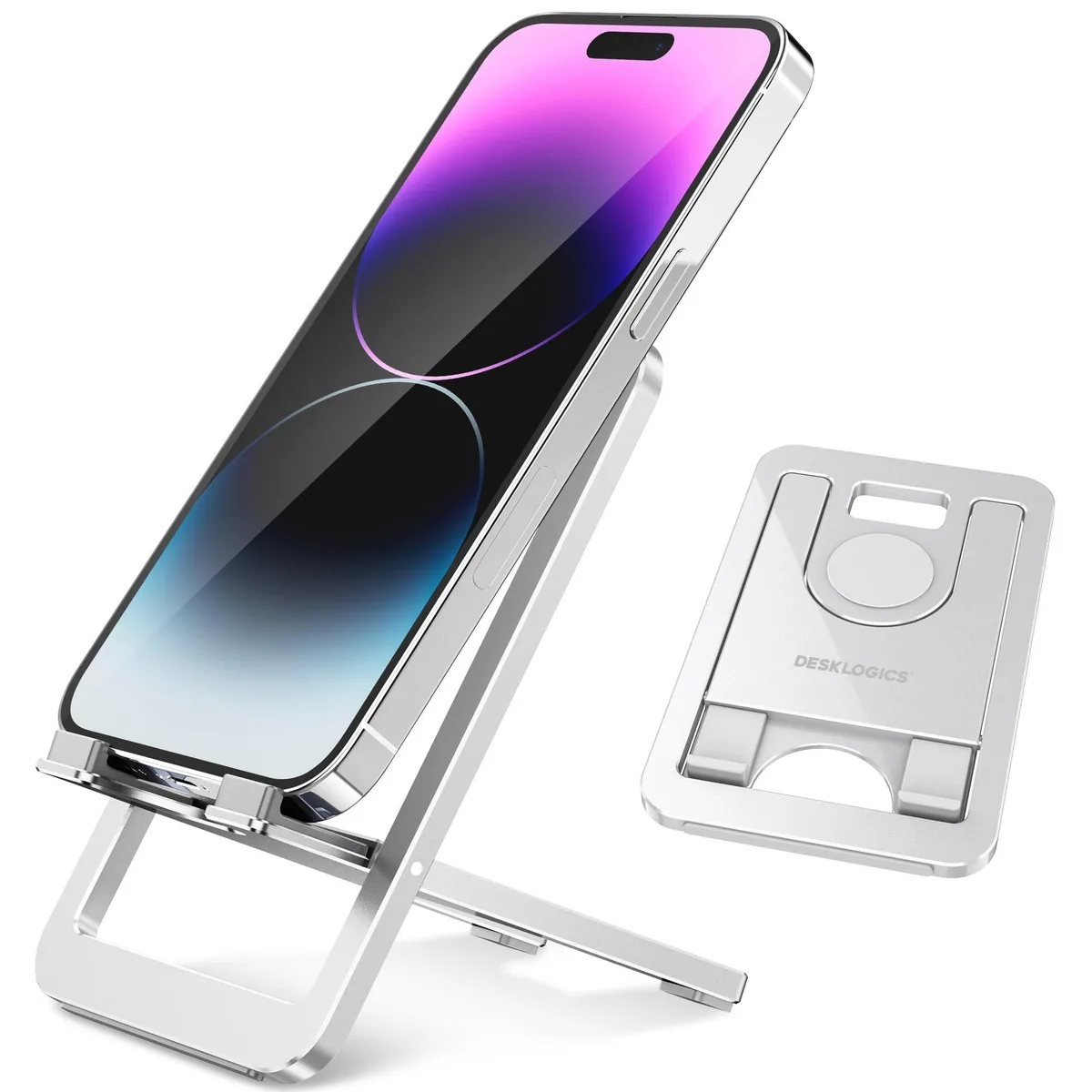  LOGIC TS-1S-NEW Foldable Aluminium Phone Mount Silver — product photo