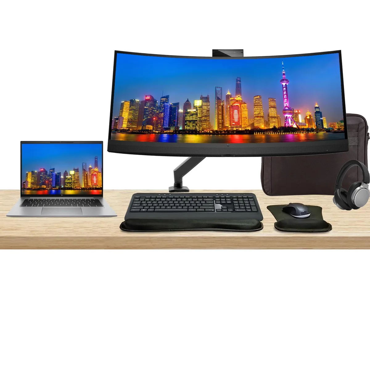 HP HP ZBook Firefly G10 14" Ryzen 7 Pro 32GB 1TB Windows 11 Pro Z34c 34" Bundle — product photo
