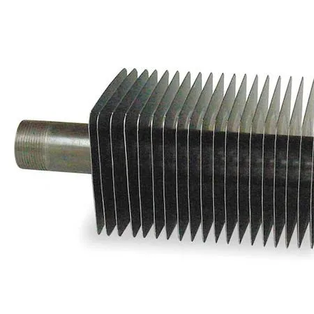 Silver steel hydronic baseboard heater element, three feet long