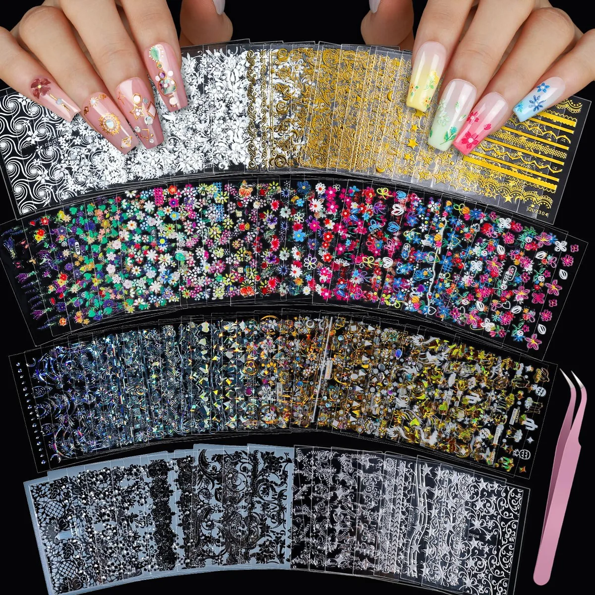  Teenitor Nail Art Sticker Collection TN-A-101 100 Sheets 600+ Designs — product photo