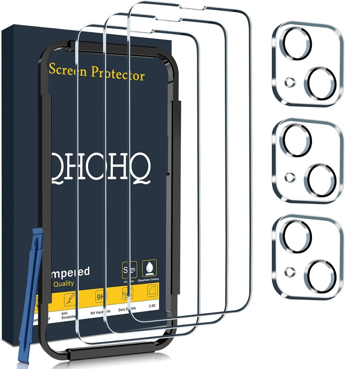 NuoTo NuoTo 3 Pack Screen Protector for iPhone 13 / 14 6.1 Inch with Camera Lens Protector — product photo