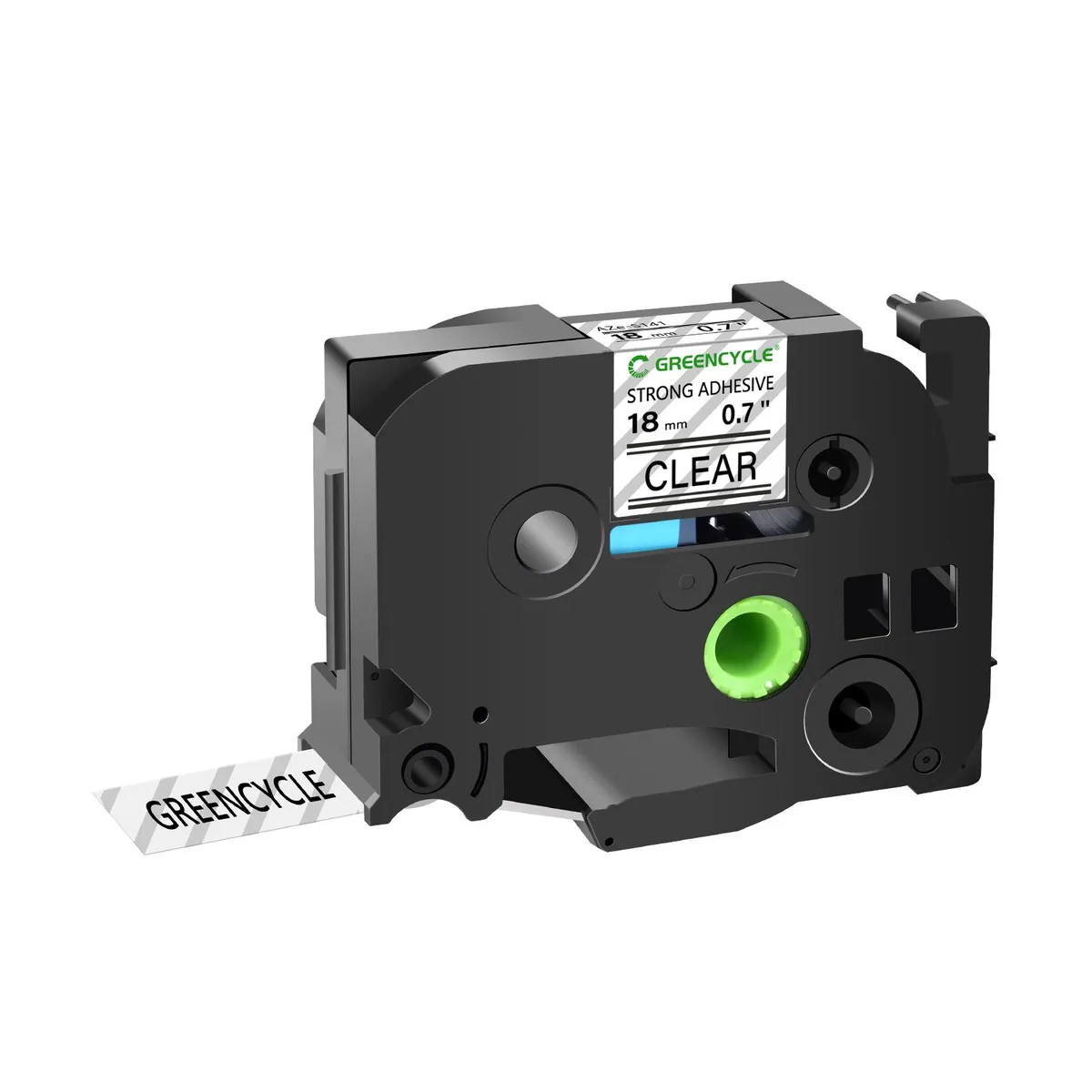 GREENCYCLE GREENCYCLE TZe-S141 18mm 26.2ft Black on Clear labelmaker tape — product photo