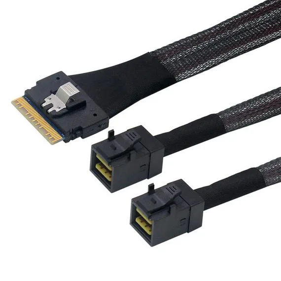Enfain Enfain SFF86548i-28643 SFF-8654 8i to 2x SFF-8643 infiniband cable .5-.8m — product photo