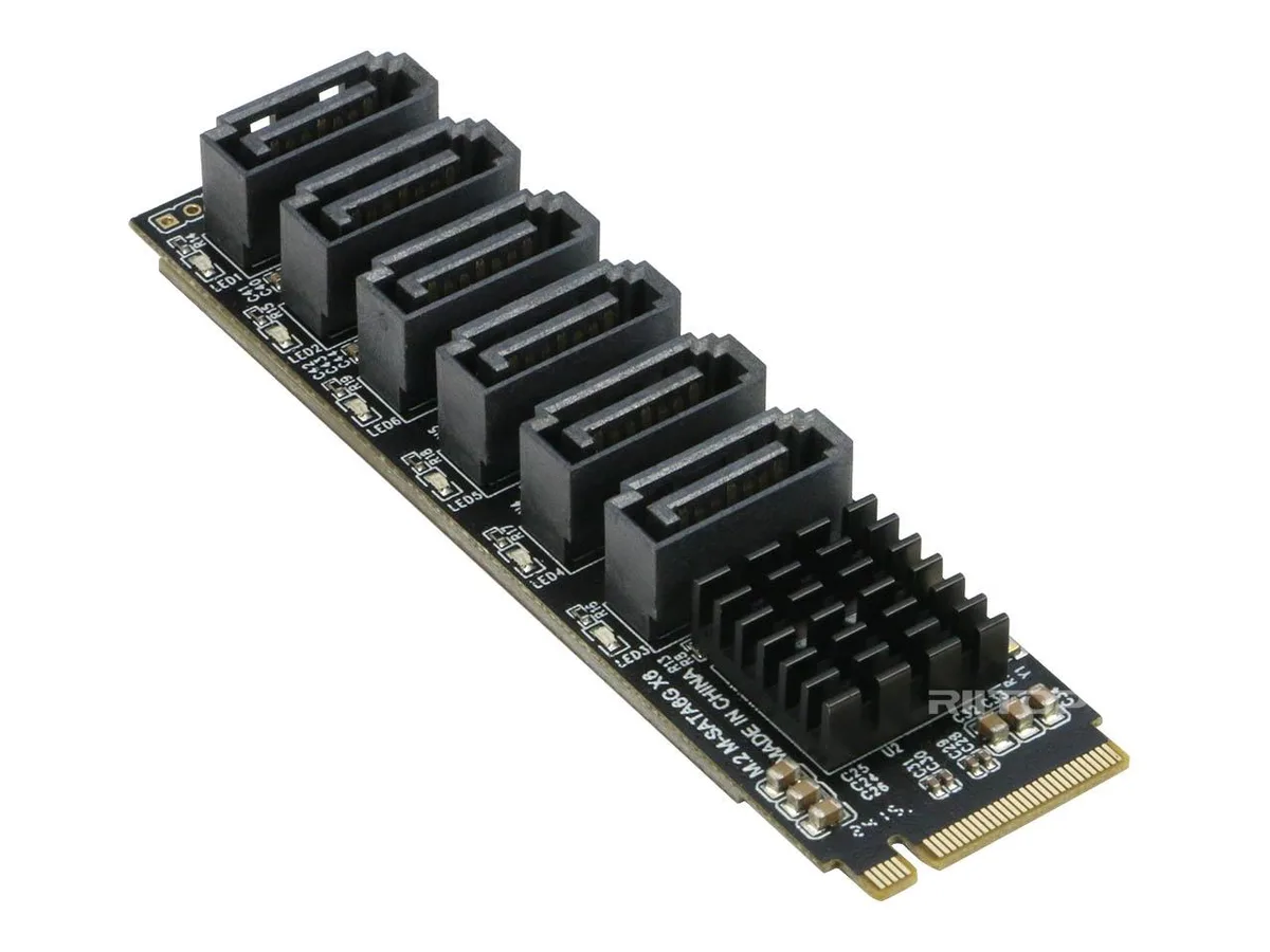 RIITOP RIITOP M.2 M-Key NVMe to 6-Port SATA Expansion Card — product photo