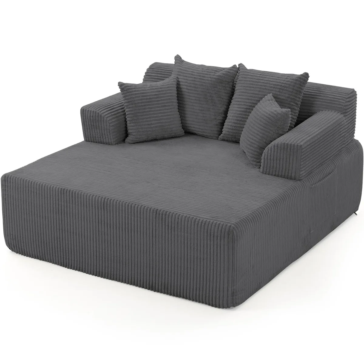 VANBOW VANBOW 58" Corduroy Sleeper Sofa Bed Grey — product photo