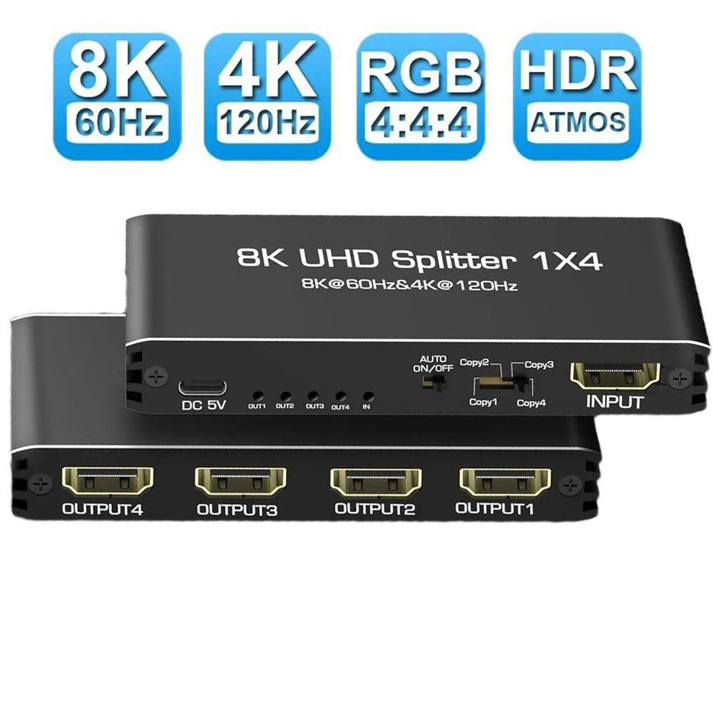 LUOM LUOM OZF8K3 HDMI 2.1 Splitter 1x4 8K@60Hz 48Gbps — product photo
