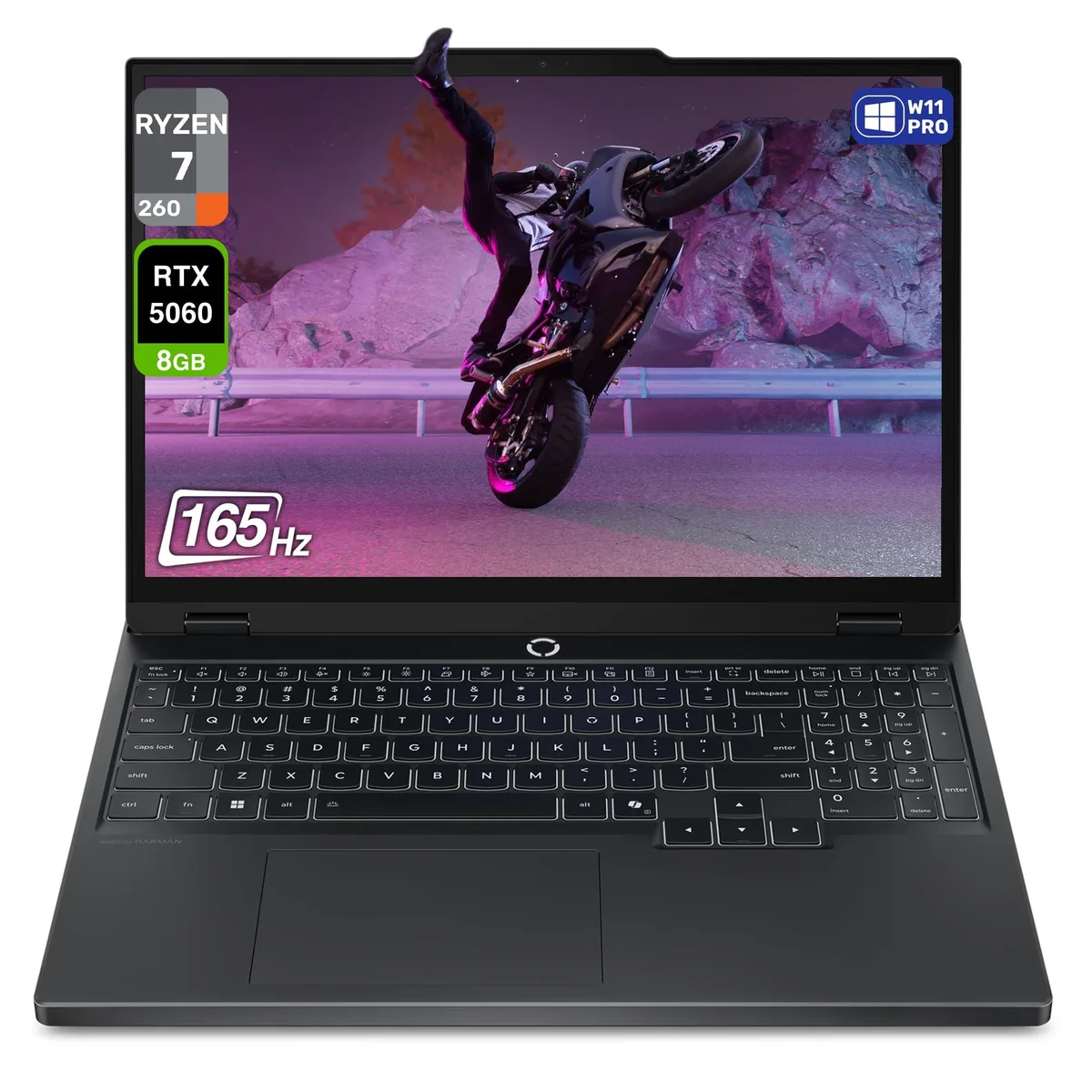 Lenovo Lenovo Legion 5-18 laptop Ryzen 7 260 96 GB DDR5 4 TB RTX 5060 15.1" WQXGA 165Hz Eclipse Black — product photo