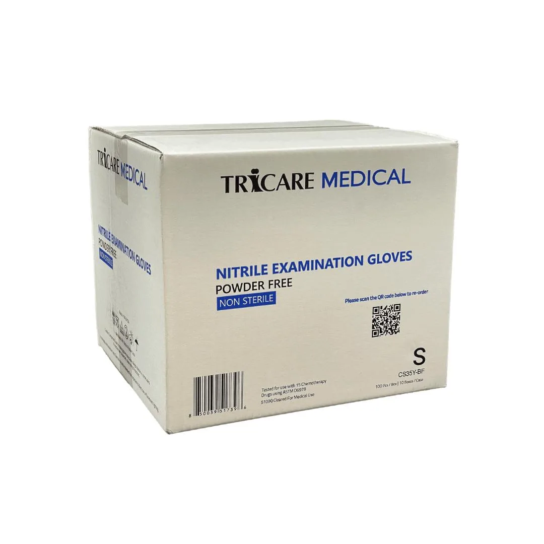 TRICARE MEDICAL TRICARE MEDICAL Nitrile Exam Gloves Chemo Tested 4.3 Mil Blue Small Case 1000 — product photo
