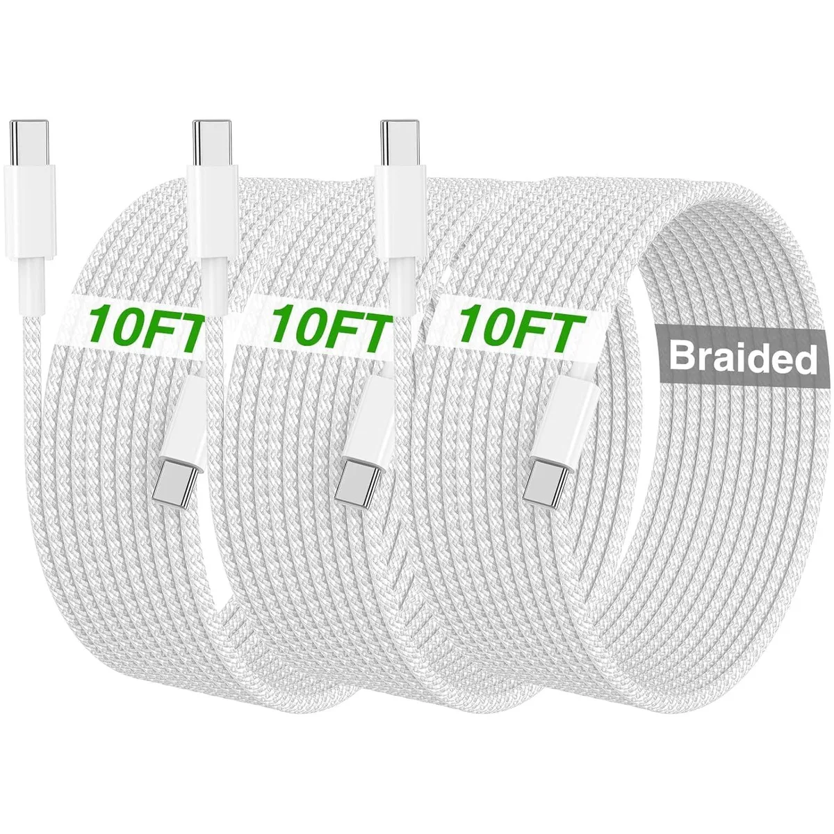 Chopmate Chopmate USB-C to USB-C Charging Cable 10 ft Braided 60W — product photo