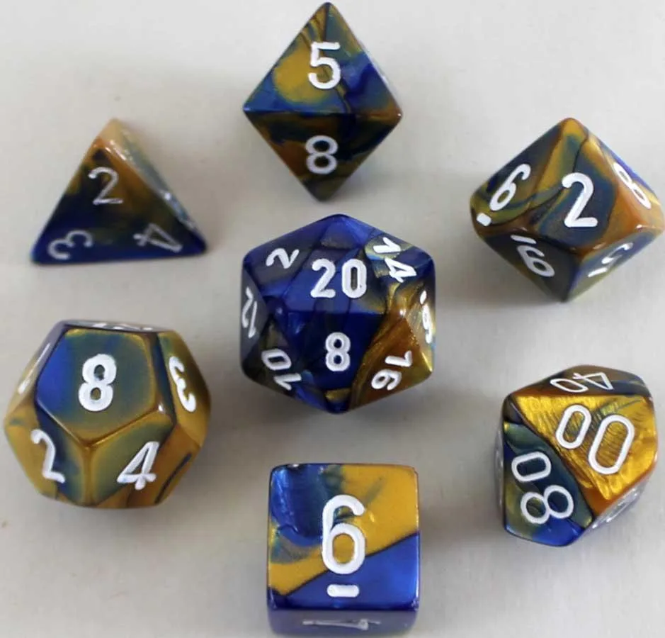 Chessex Chessex Polyhedral Dice Gemini Blue-Gold 7-Set CHX26422 — product photo