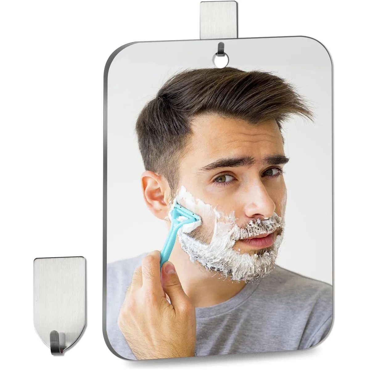 UNBREAKABL MIRO Shower Mirror 3.0 8 x 6 inch Frameless Anti-Fog — product photo