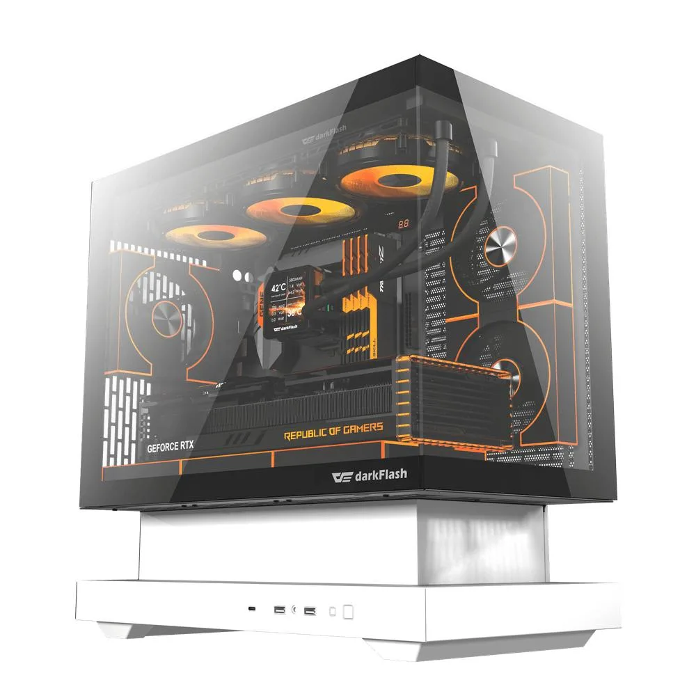 darkFlash darkFlash Floatron F1 Micro ATX Mid Tower PC Case White — product photo