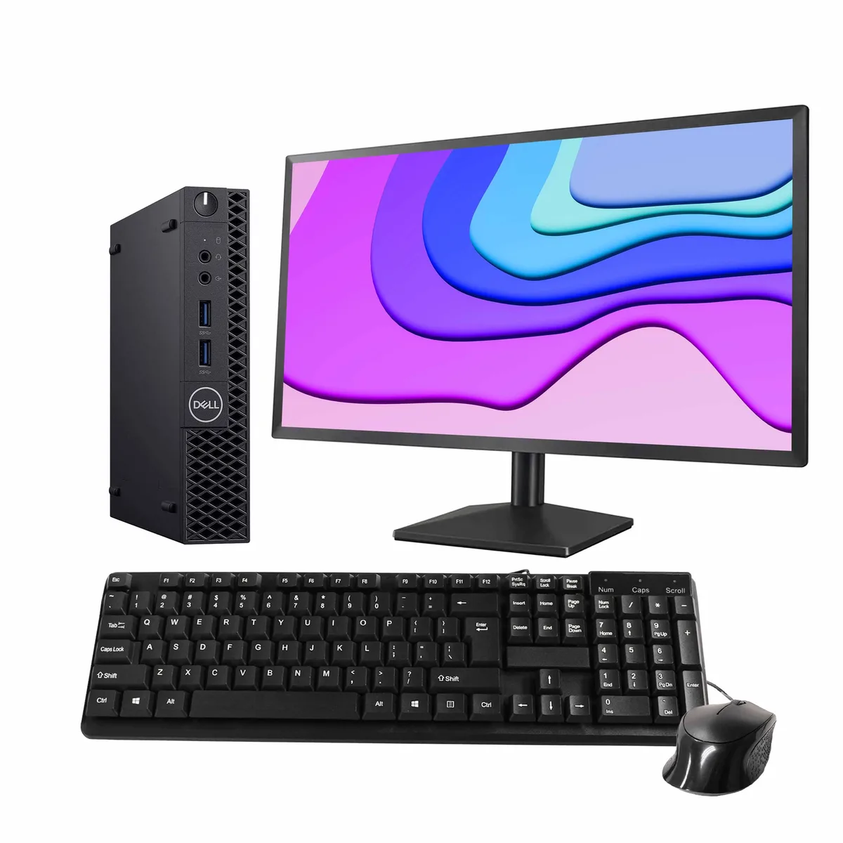 DELL DELL OptiPlex 3070 Mini PC i5-9500T 16GB DDR3 500GB SSD Win11 Pro 24" Monitor KB/Mouse — product photo