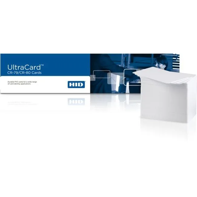 White rectangular PVC card with smooth glossy finish