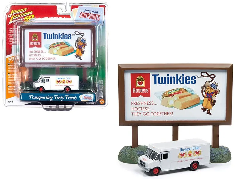 JOHNNY LIGHTNING JOHNNY LIGHTNING GMC Step Van White with "Hostess" Country Billboard 50th Anniversary 1/64 Diecast Vehicle — product photo