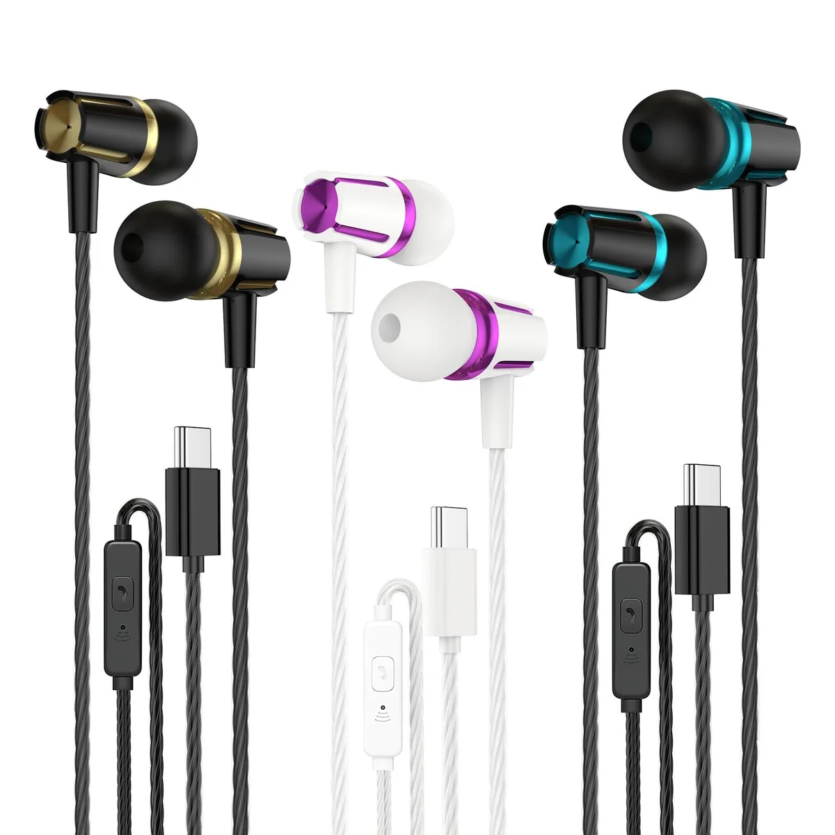  Rayleigh BT2-03 USB-C Earbuds 3-Pack Black — product photo