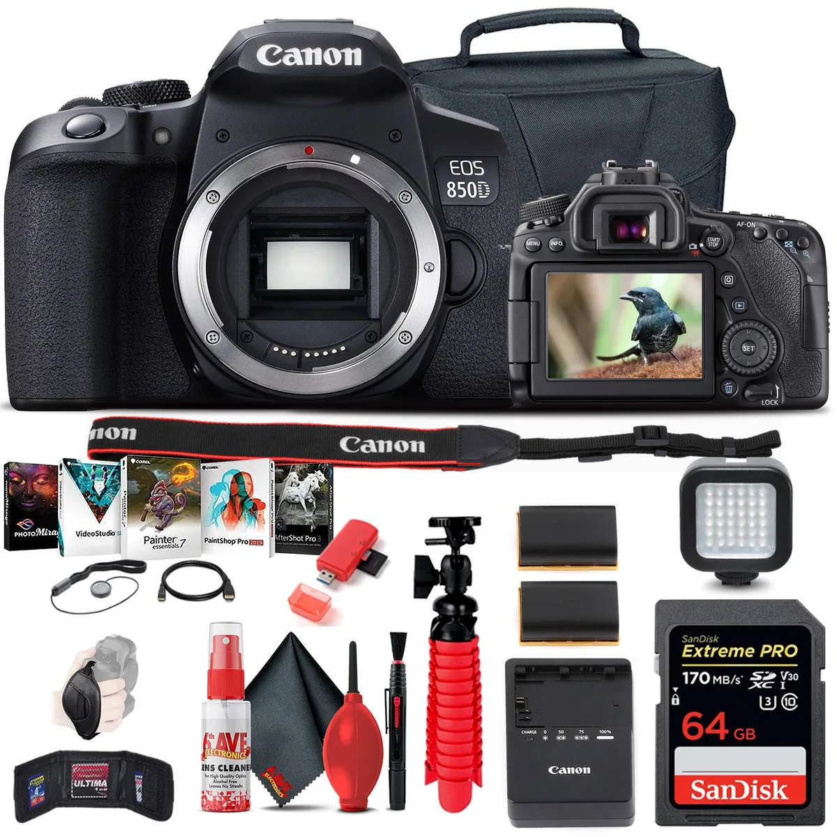 Canon International Canon EOS Rebel 850D DSLR Camera 64GB Card Bundle — product photo