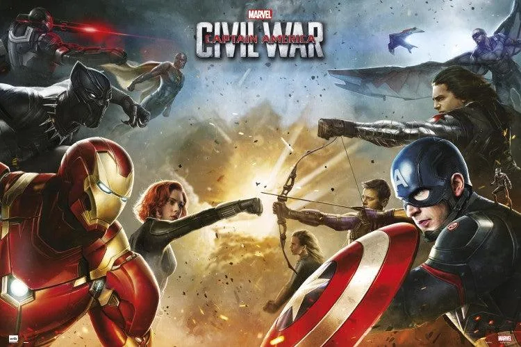 Posterazzi GPE4986 Captain America Civil War Teams poster 36 x 24 inches
