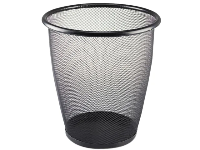 Safco Products Safco Products 9717BL 5 gal Round Mesh Wastebasket, Steel, Black — product photo