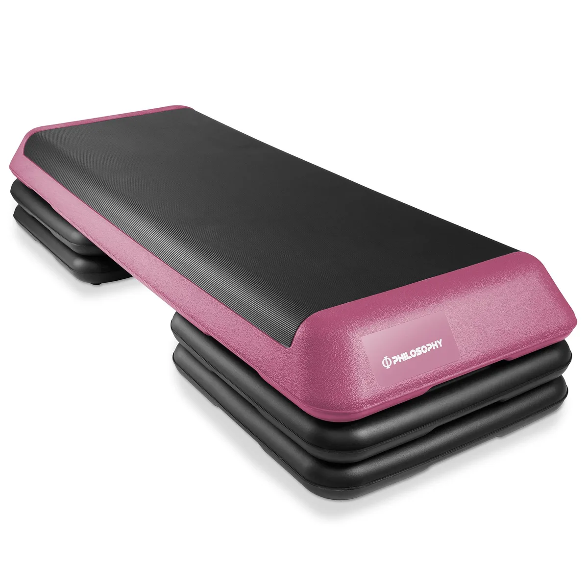 Philosophy Gym Philosophy Gym Aerobic Step Platform Health Club Size 42.5" 4 Risers Pink — product photo