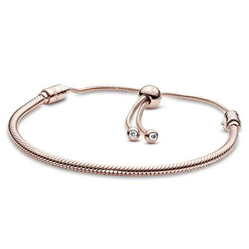 PANDORA PANDORA Moments Slider Snake Chain Cubic Zirconia Bracelet Pandora Rose 11.0 jewelry accessory — product photo