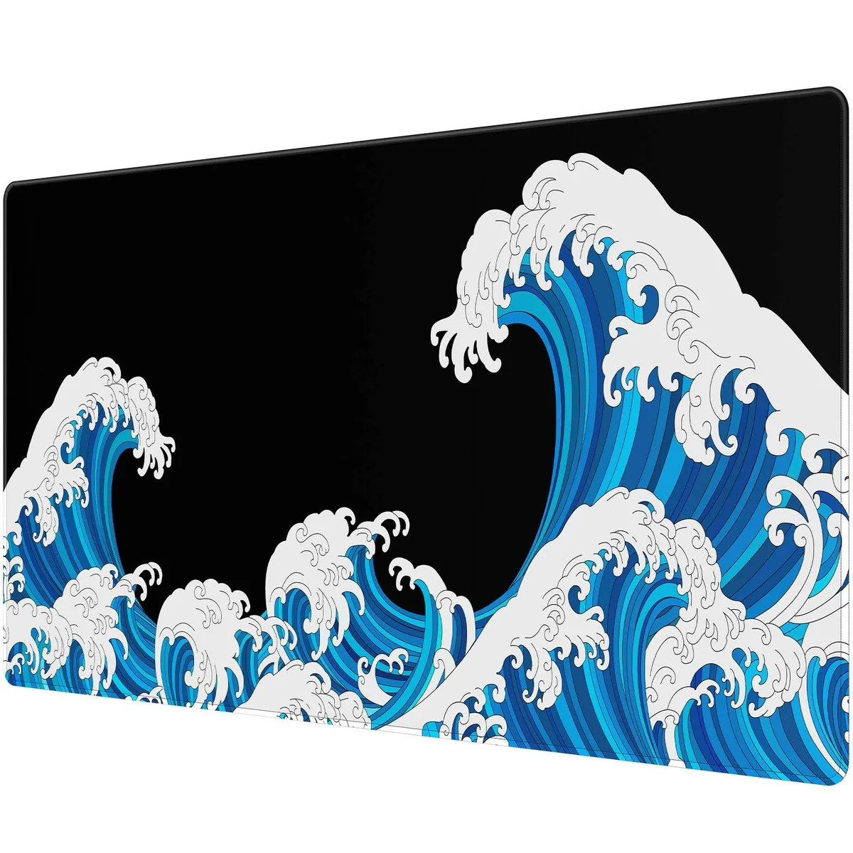 KEHIPI KEHIPI Mouse Pad 900 x 400 x 3 mm Black and White Sea Wave — product photo