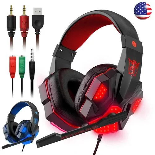  Logitech PC780 40mm 3.5mm USB LED headset — product photo